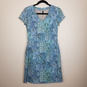 PIOL snakeskin print blue dress